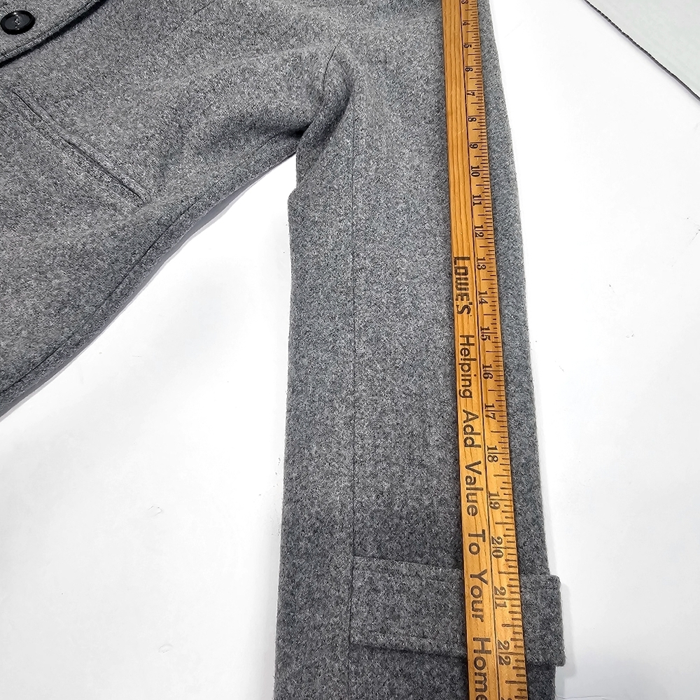 Allegra K Women's Gray Double-Breasted Coat Jacket Suit - Picture 9 of 16